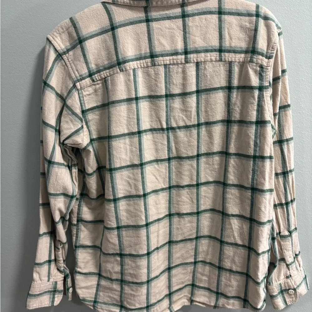Boy’s Wonder Nation Green and‎ Cream Plaid Shirt Husky Size XL